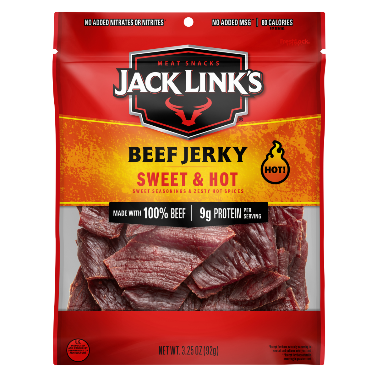 Sweet & Hot Beef Jerky - Single,3.25 oz