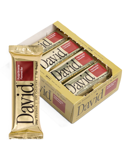 David High Protein Bars No Sugar - Sugar Free Protein Bars, Low Carb, Gluten Free - 28g of Protein, 150 Calories - Pack of 12