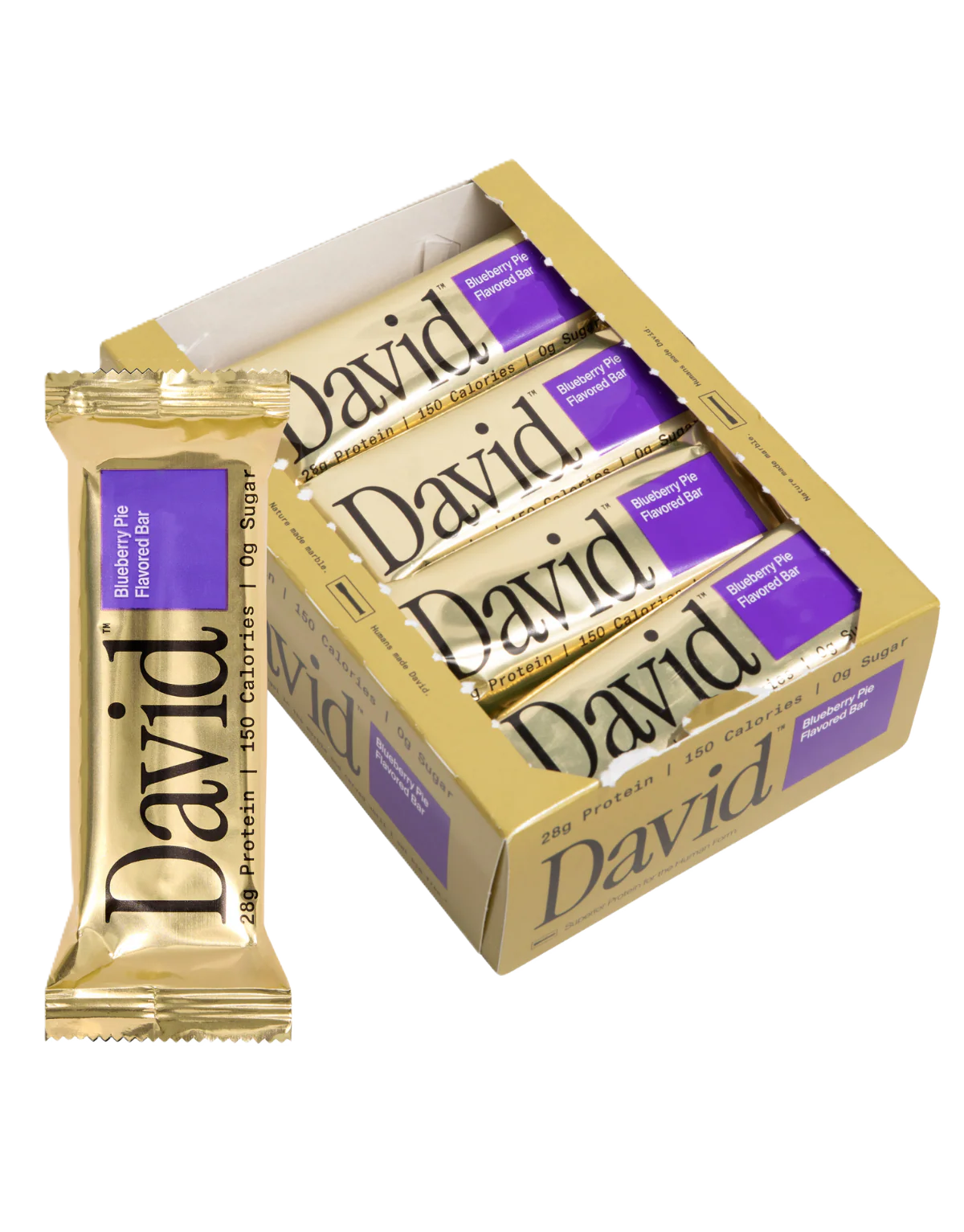 David High Protein Bars No Sugar - Sugar Free Protein Bars, Low Carb, Gluten Free - 28g of Protein, 150 Calories - Pack of 12