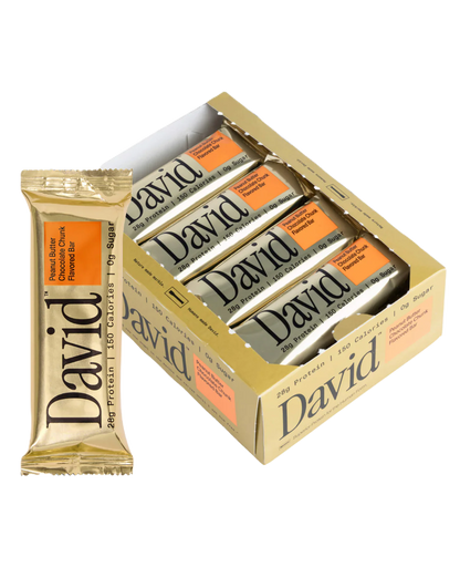 David High Protein Bars No Sugar - Sugar Free Protein Bars, Low Carb, Gluten Free - 28g of Protein, 150 Calories - Pack of 12